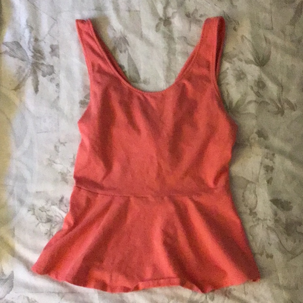 Coral peplum top